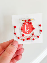 Load image into Gallery viewer, Beaded Hoops (3colors)
