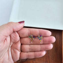 Load image into Gallery viewer, Star of Bethlehem Studs - Gold Sparkle // Christmas, Holiday Earrings
